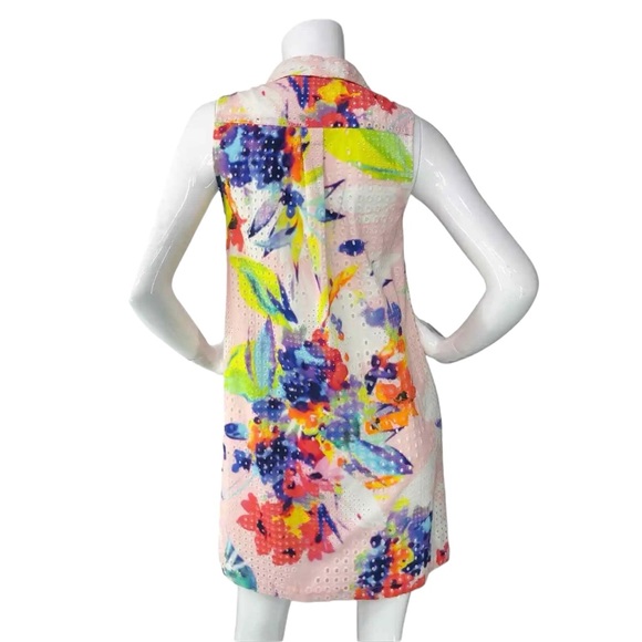 Trina Turk NWT Floral Print Eyelet Dress Womens Size 12 brand new - Picture 6 of 14